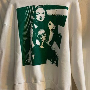 Size Small, Green and white hoodie